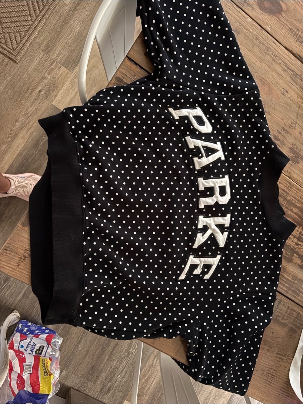 Parker Black Polka Dot Pullover Sweatshirt - Picture 3 of 3